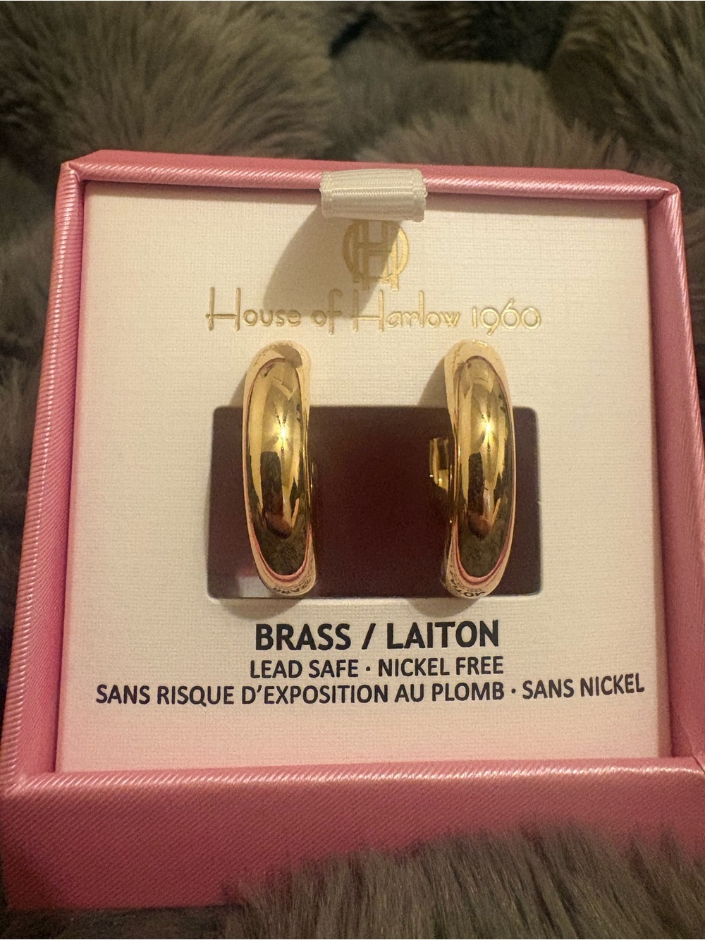 NIB House of Harlow 1960 Shiny Gold Chunky Hoop Earrings